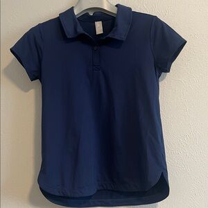 Athleta Dark Navy Blue Button Down Shirt